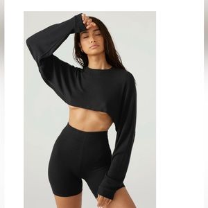 Josh brown slouchy crop pullover black